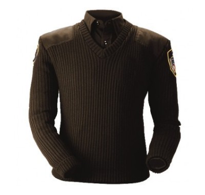 Recycled Dark Brown Police Sweater Manufacturer