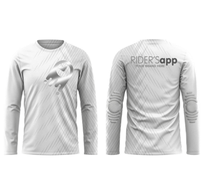 Stylish White Form-Fitting Full-Sleeved T-Shirt for Riders Manufacturer