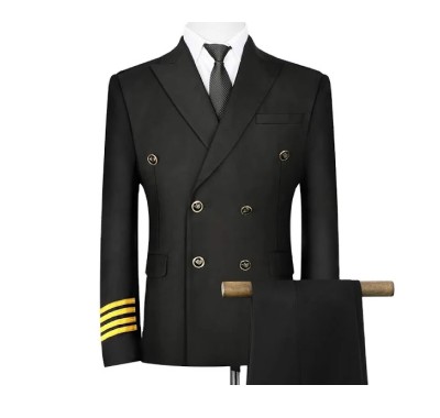 Sustainable Black Pilot Uniform Set Manufacturer