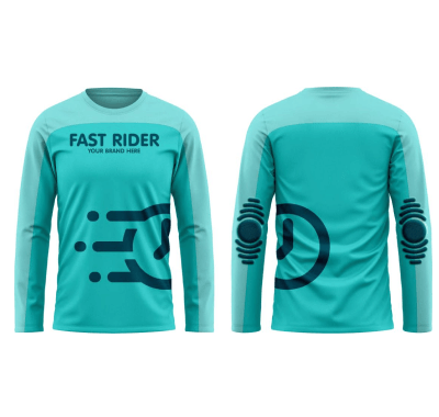 Turquoise Blue Full-Sleeved T-Shirt For Riding And Exercises Wholesaler