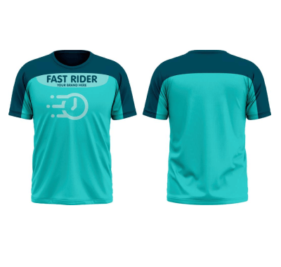 Turquoise Blue Half-Sleeved T-Shirt For Riding And Workouts Supplier