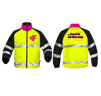 Yellow Jacket with Purple Collar and Black Sleeves with Grey Band Manufacturer